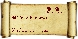 Müncz Minerva névjegykártya